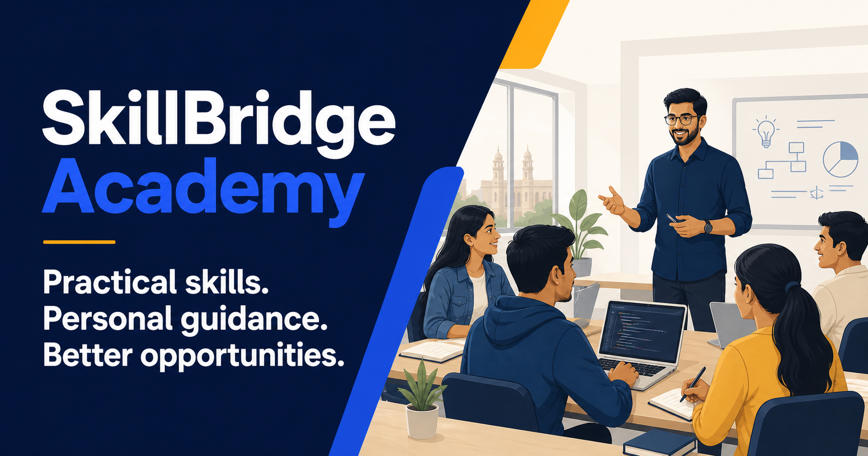 SkillBridge trainer guiding students during a practical classroom session